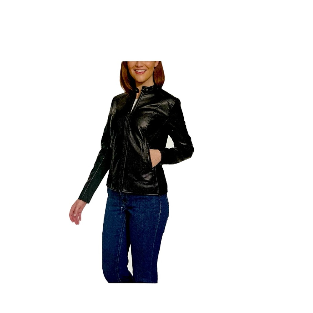Kenneth Cole Racer Faux Leather Jacket